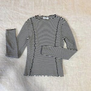 & Other Stories Women’s Striped Long Sleeve Curly Hem, Size S